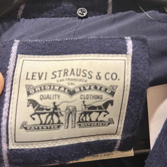 Navy plaid coat NEW by Levi Strauss off campus - Picture 3 of 10